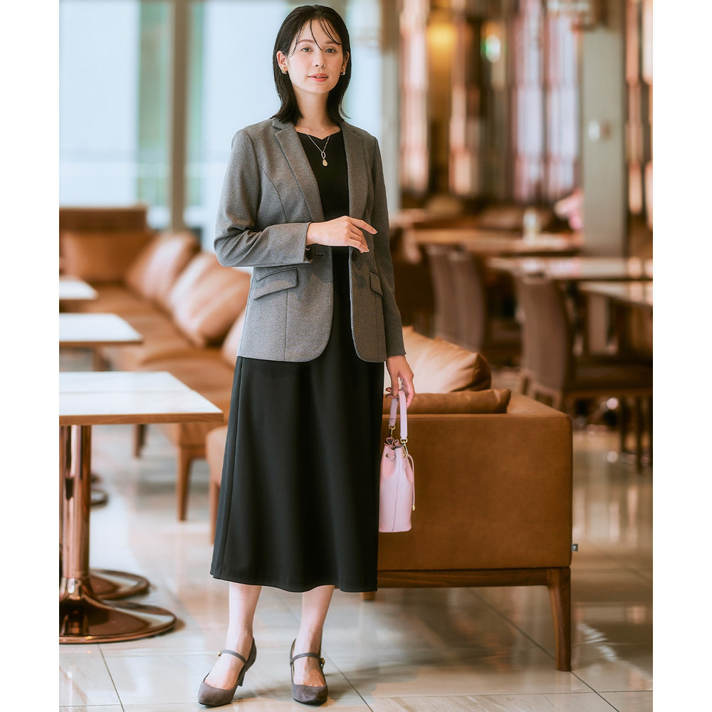 【レディーススーツ】セットアップ対応半袖ワンピース(上下別売・カノコジャージーシリーズ) 大きいサイズ17