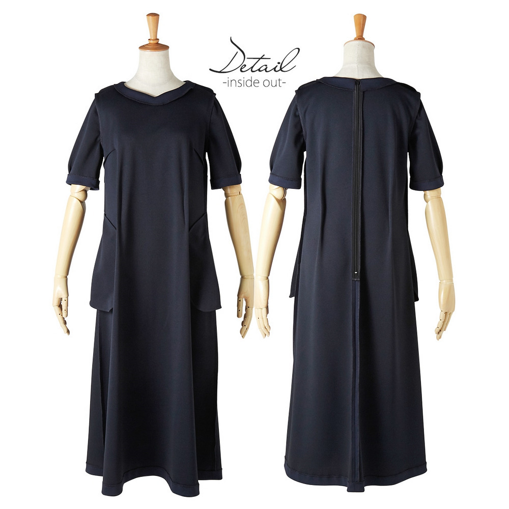 【レディーススーツ】セットアップ対応半袖ワンピース(上下別売・カノコジャージーシリーズ) 大きいサイズ18