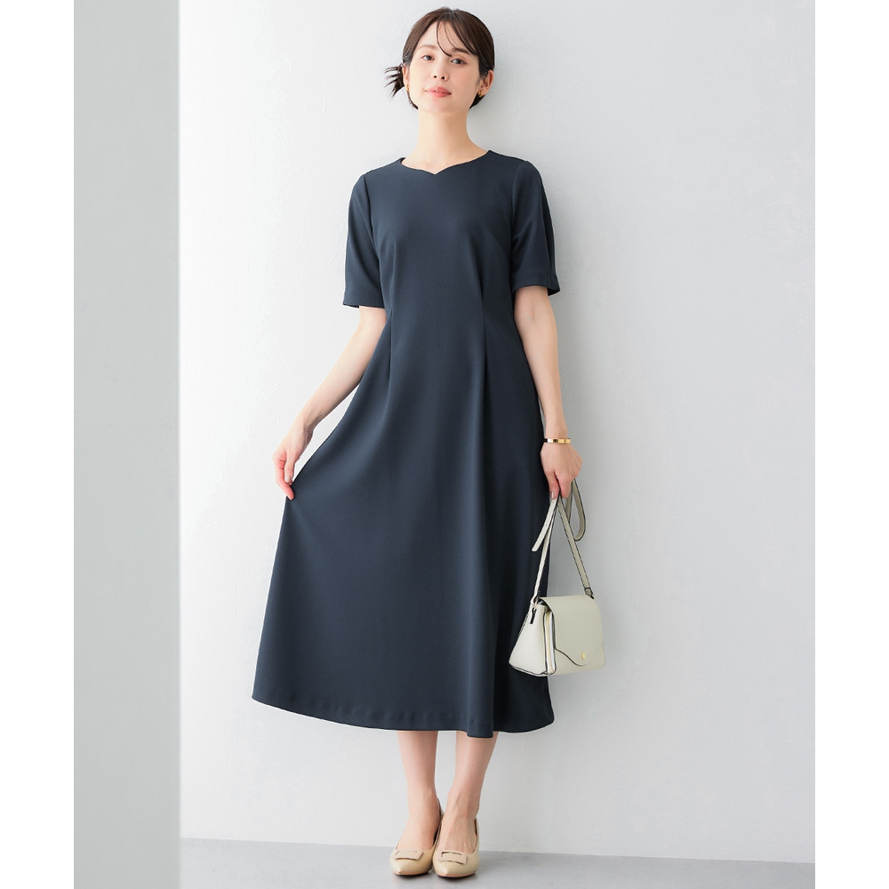 【レディーススーツ】セットアップ対応半袖ワンピース(上下別売・カノコジャージーシリーズ) 大きいサイズ1