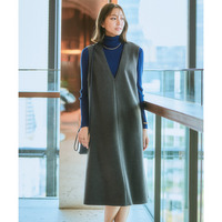 ウール調ふんわりジャージーフレアジャンパースカート（しわになりにくい・ウォッシャブル） 大きいサイズ