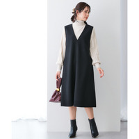 ウール調ふんわりジャージーフレアジャンパースカート（しわになりにくい・ウォッシャブル） 大きいサイズ