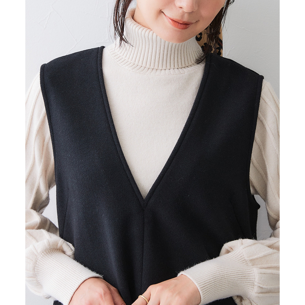 ウール調ふんわりジャージーフレアジャンパースカート(しわになりにくい・ウォッシャブル) 大きいサイズ17