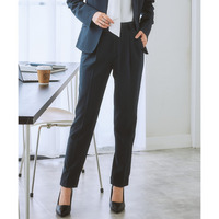 【レディーススーツ】セットアップ対応9分丈テーパードパンツ(上下別売・すごく伸びる多機能変り織リスピィシリーズ)(パターン改良Ver) 大きいサイズ