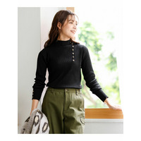 ボトルネックリブニット　大きいサイズ