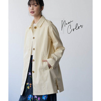 綿混ふわっと柔らかゆるシルエットステンカラーコート　大きいサイズ