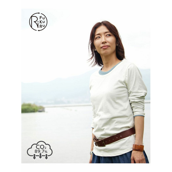 綿100％ 日本製 さらりと強撚天竺 裾ラウンド長袖Ｔシャツ 一枚あれば365日困らない服（RiFUKURU）【アリノマ/Alinoma】