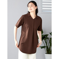 吸汗速乾・UVカットゆるシルエットポロチュニック　大きいサイズ