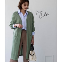 綿混うすカルスリットロング丈カーディガン（ＵＶカット・吸汗速乾・抗菌防臭・毛玉防止） 大きいサイズ