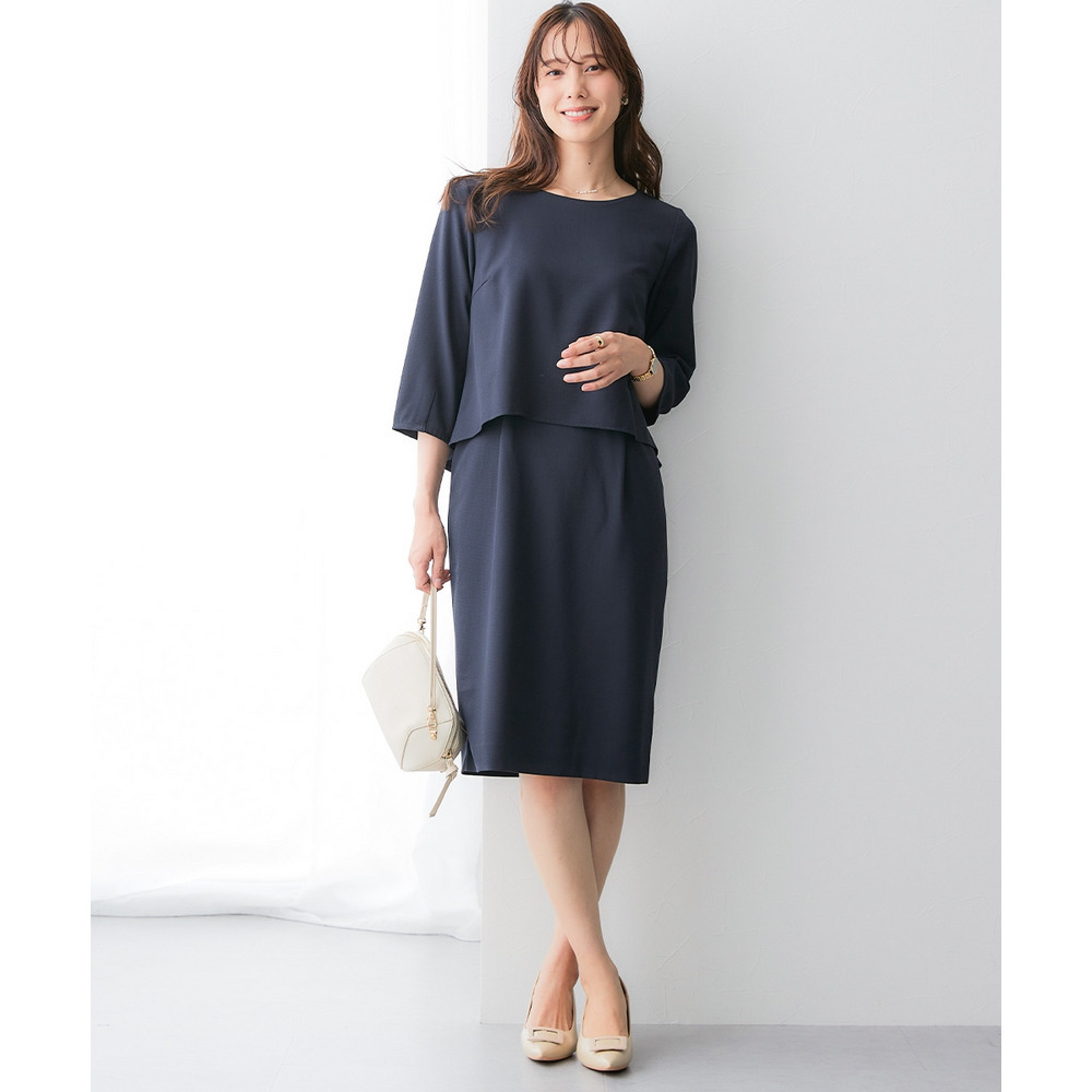 【レディーススーツ】セットアップ対応ワンピース(上下別売・すごく伸びる多機能変り織リスピィシリーズ) 大きいサイズ1