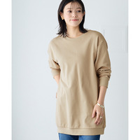 綿100％ゆったりロング丈トレーナー 大きいサイズ