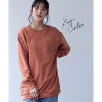 綿100％ゆったりロング丈トレーナー 大きいサイズ