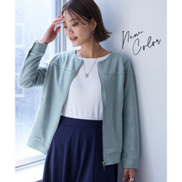 フェイクスエードノーカラーライダースジャケット 大きいサイズ