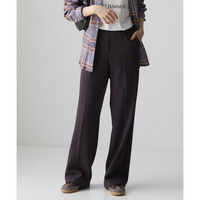 あったか裏起毛カットジョーゼットストレートパンツ（ゆったりヒップ）（股下68cm）■大人の落ち感シリーズ■ 大きいサイズ