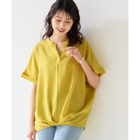 スキッパー裾タックブラウス（消臭テープ付）　大きいサイズ