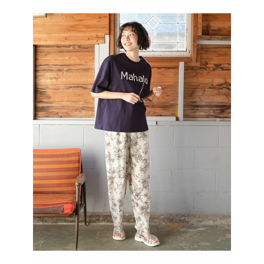 大きいサイズ　綿100％立体ロゴ刺しゅうルーズシルエットこなれTシャツ17