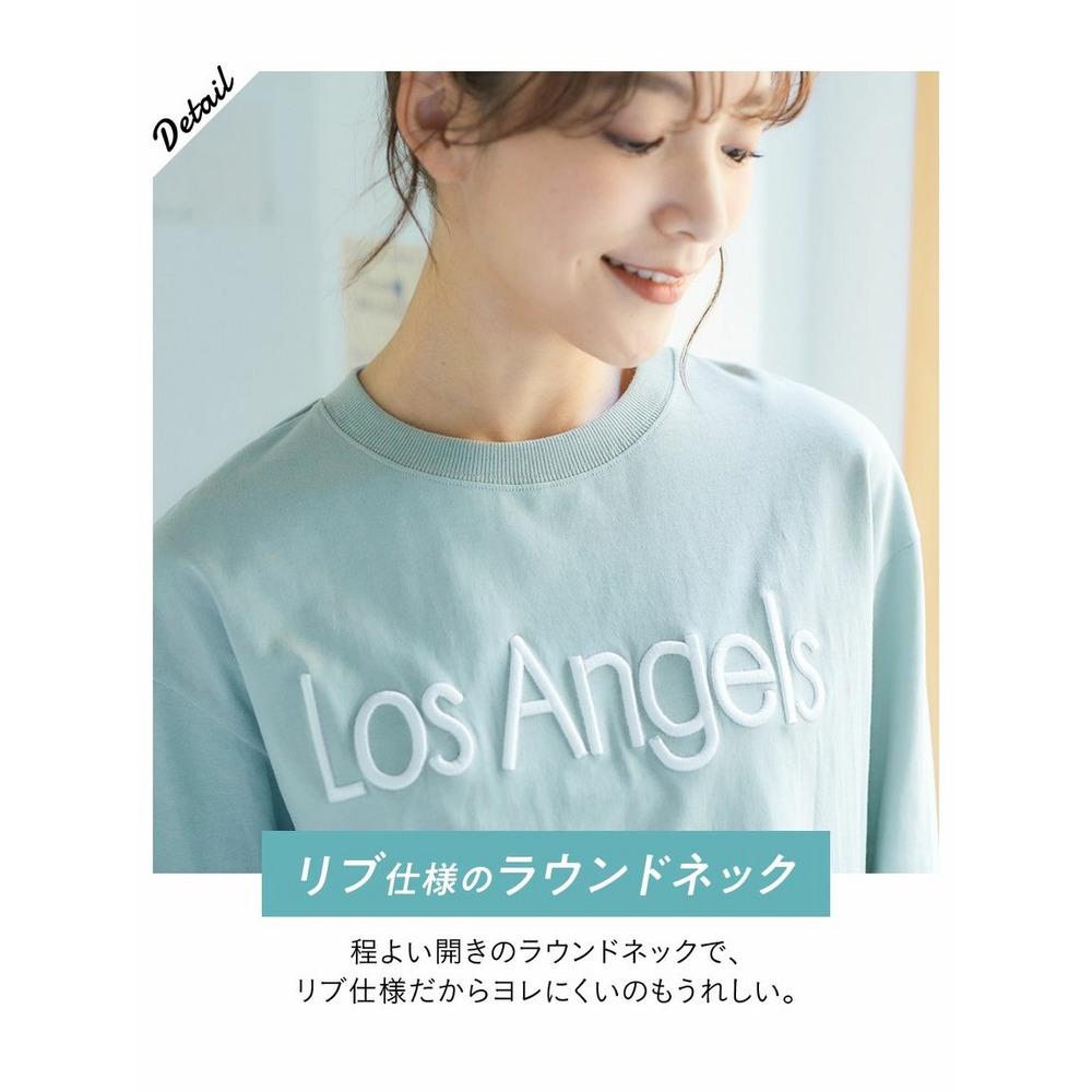 大きいサイズ 綿100％立体ロゴ刺しゅう長袖Tシャツ6