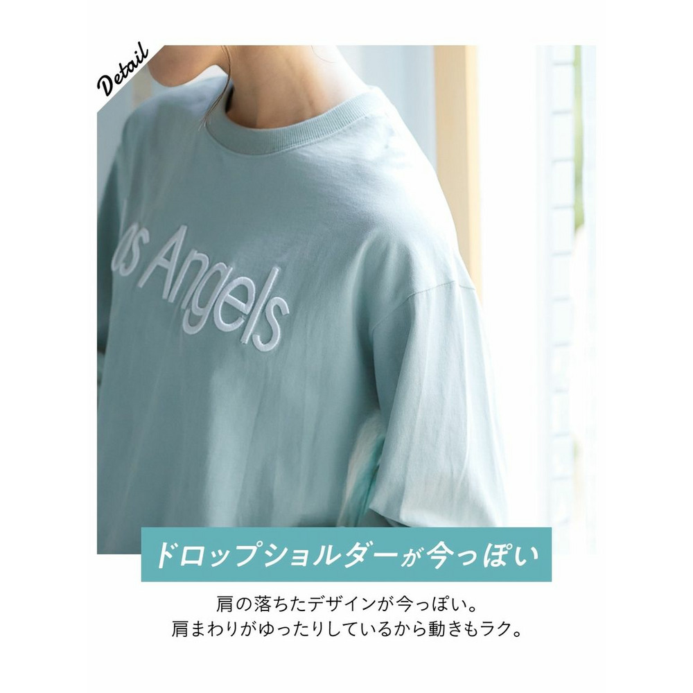 大きいサイズ 綿100％立体ロゴ刺しゅう長袖Tシャツ7