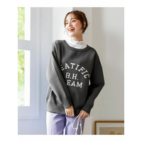 かるfuwaビッグシルエットロゴニットプルオーバー（型崩れしにくい）　大きいサイズ