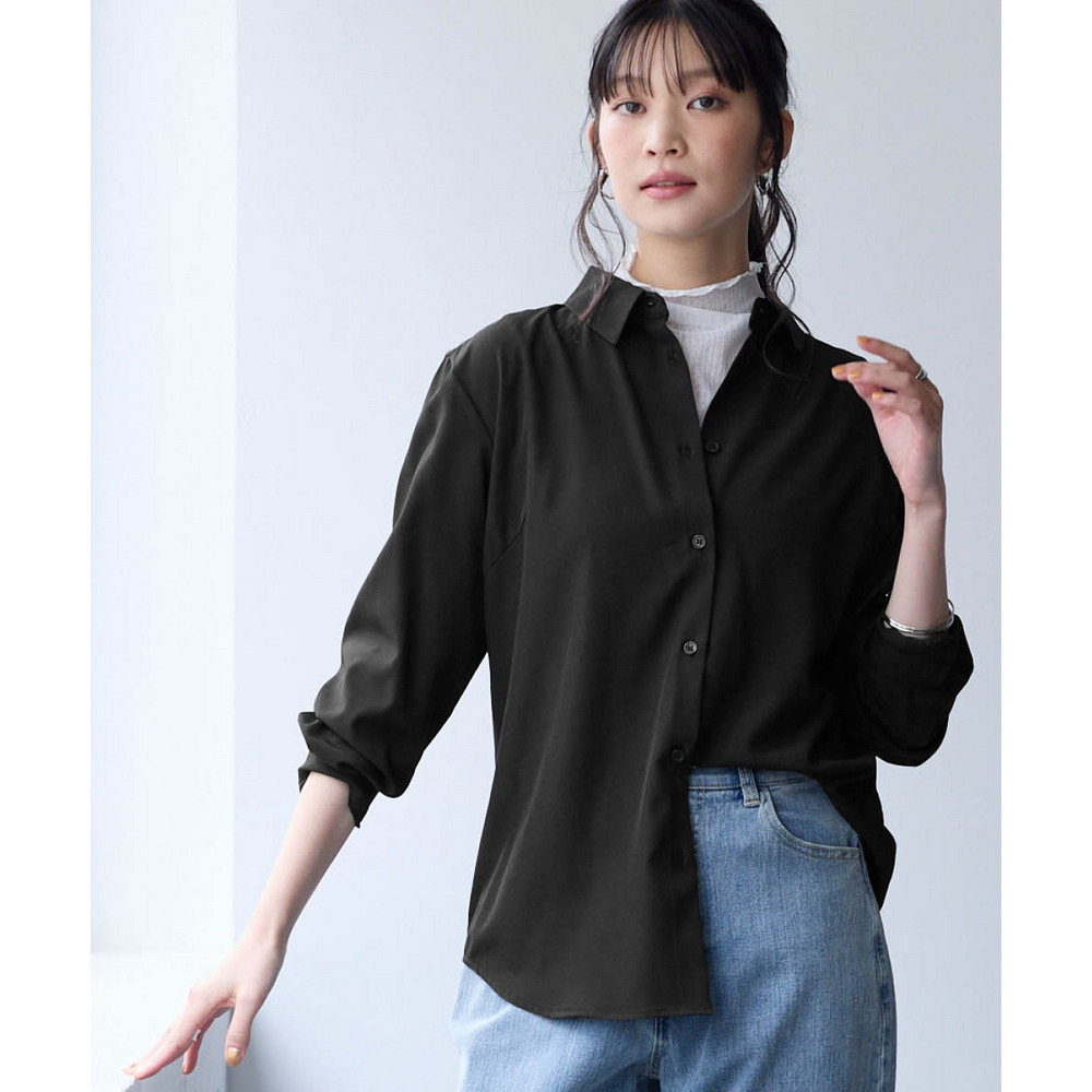 さらりとろけるレギュラーカラーシャツ(防しわ・吸汗速乾) 大きいサイズ1