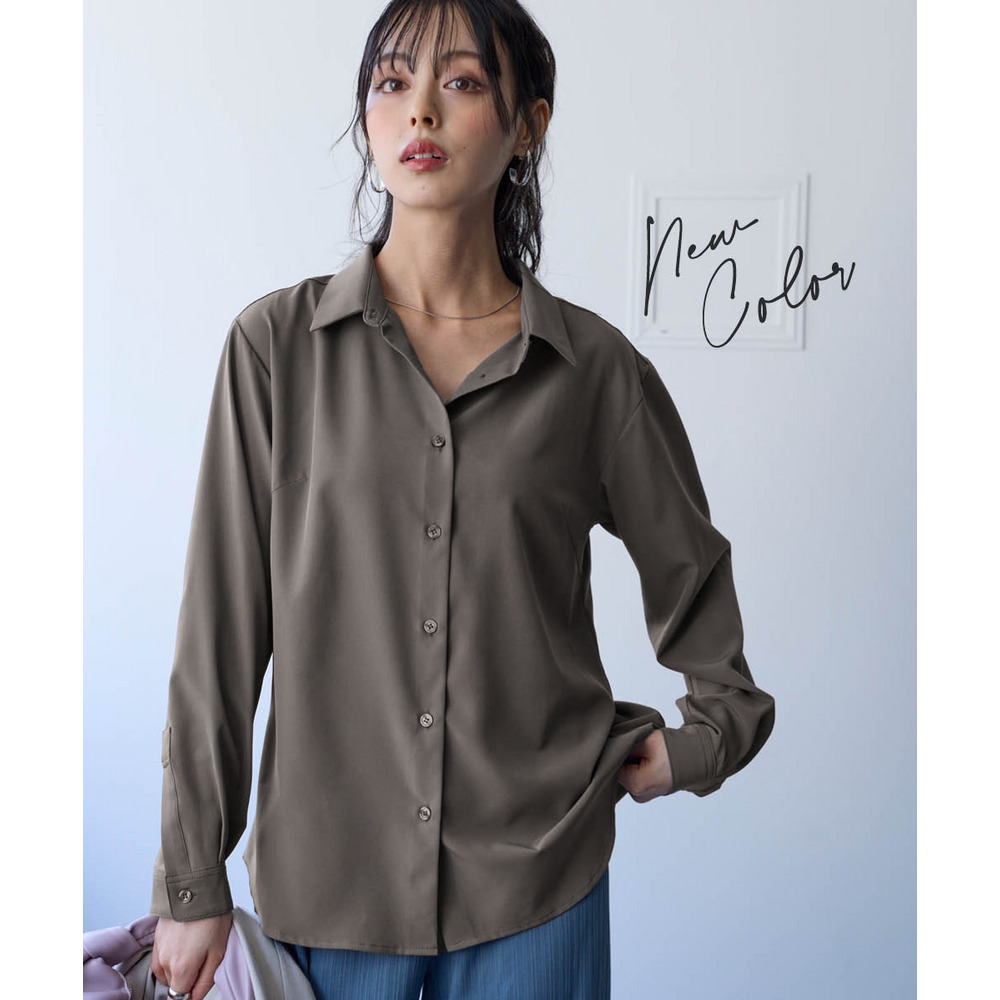 さらりとろけるレギュラーカラーシャツ(防しわ・吸汗速乾) 大きいサイズ1