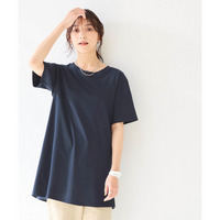 綿100％汗染みしにくい5分袖チュニックＴシャツ　大きいサイズ