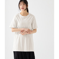 綿100％汗染みしにくい5分袖チュニックＴシャツ　大きいサイズ