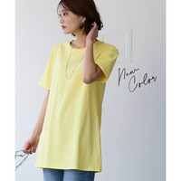 綿100％汗染みしにくい5分袖チュニックTシャツ 大きいサイズ