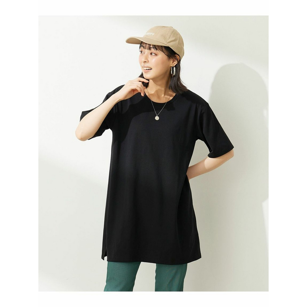 大きいサイズ 綿100％汗染みしにくい5分袖チュニックＴシャツ21