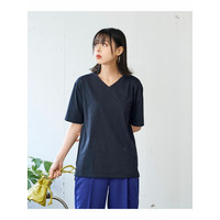 綿100％汗染みしにくいVネック5分袖Ｔシャツ　大きいサイズ