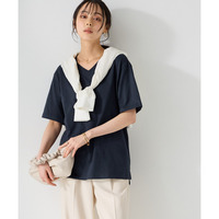 綿100％汗染みしにくいVネック5分袖Ｔシャツ　大きいサイズ