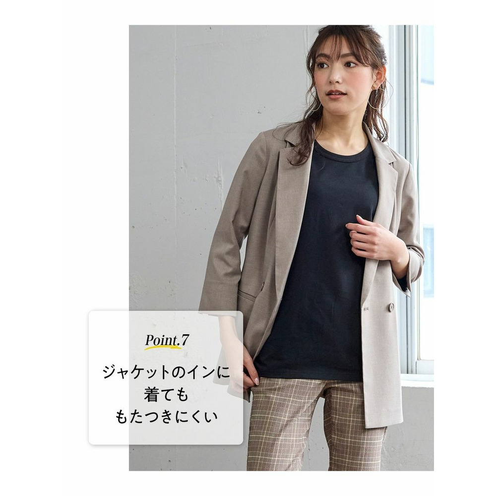 大きいサイズ 綿100％汗染みしにくいクルーネック7分袖Ｔシャツ12