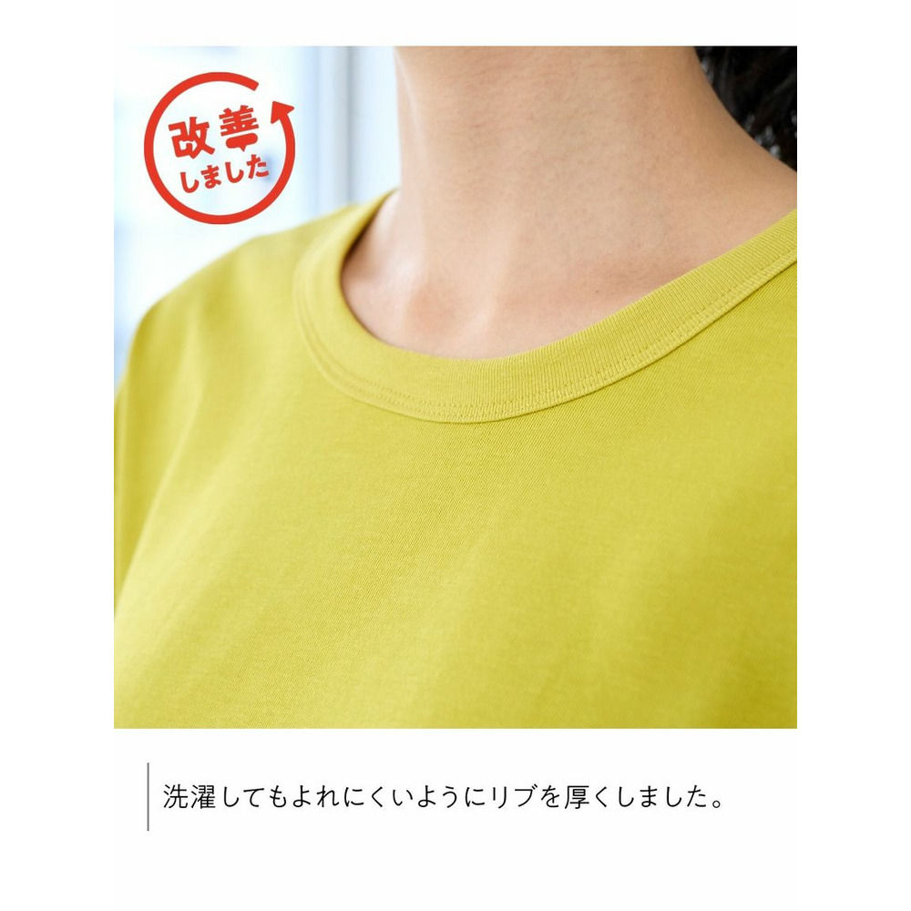 大きいサイズ 綿100％汗染みしにくいクルーネック7分袖Ｔシャツ4