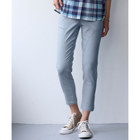 (接触冷感)超ストレッチレーヨン混アンクル丈スリムパンツ（ゆったり太もも）（股下63ｃｍ）　大きいサイズ