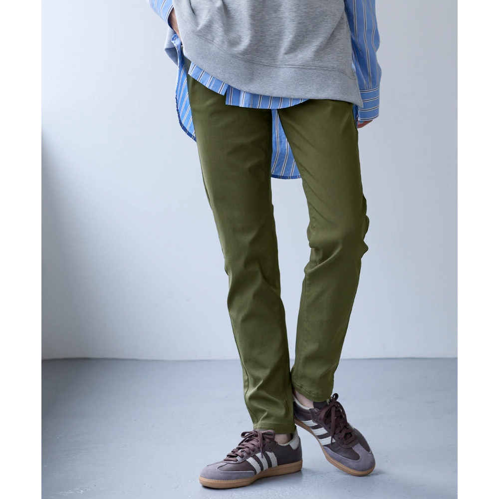 超ストレッチレーヨン混スリムパンツ(ゆったり太もも)(股下63cm) 大きいサイズ1