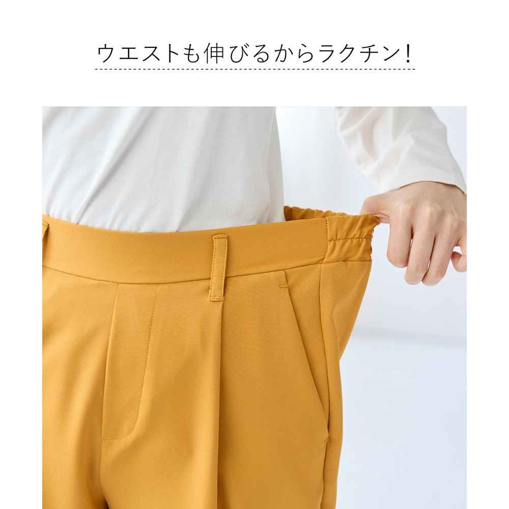 大きいサイズ のびるとろみタックスリムテーパードパンツ（股下67ｃｍ）15