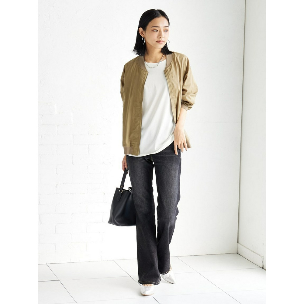 すごのびストレッチデニムブーツカットパンツ(ゆったり太もも)(股下78cm) 大きいサイズ19