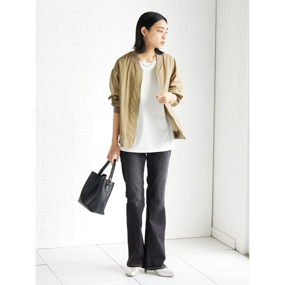 すごのびストレッチデニムブーツカットパンツ(ゆったり太もも)(股下78cm) 大きいサイズ20