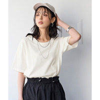 綿100%汗染みしにくいクルーネック5分袖Ｔシャツ　大きいサイズ