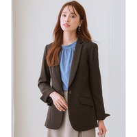【レディーススーツ】セットアップ対応洗えるウール調ストレッチロング丈テーラードジャケット（上下別売） 大きいサイズ