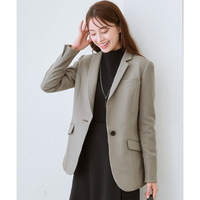 【レディーススーツ】セットアップ対応洗えるウール調ストレッチロング丈テーラードジャケット（上下別売） 大きいサイズ