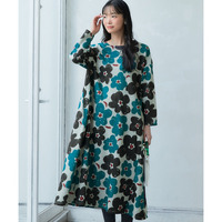 【BARNDOORコラボ】裏起毛カットソーロング丈ワンピース 大きいサイズ