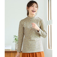 モチモチあたたか吸湿発熱ハイネックトップス 大きいサイズ