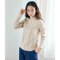 モチモチあたたか吸湿発熱ハイネックトップス 大きいサイズ