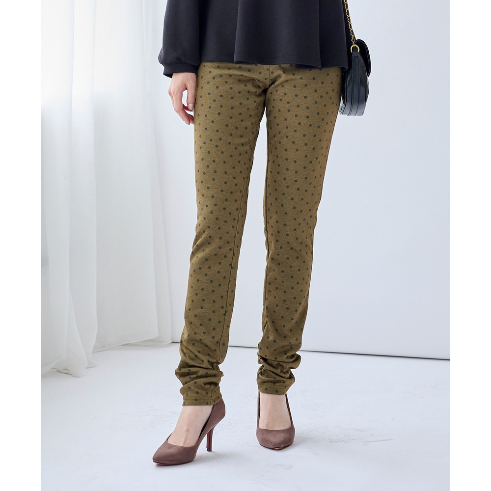 (MO-FU POKA)裏シャギーストレートパンツ(ゆったり太もも)(股下68cm) 大きいサイズ1