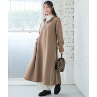 帯電防止加工裏起毛ロング丈ワンピース（選べるデザイン）【私の味方服】 大きいサイズ