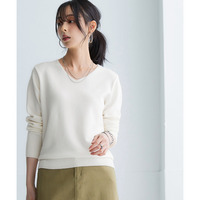 洗えるVネックニット【毛玉になりにくいふんわりもちもち素材】 大きいサイズ