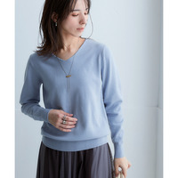 洗えるVネックニット【毛玉になりにくいふんわりもちもち素材】 大きいサイズ