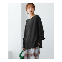 【プチプライス】裾リブ切替クルーネックニット　大きいサイズ