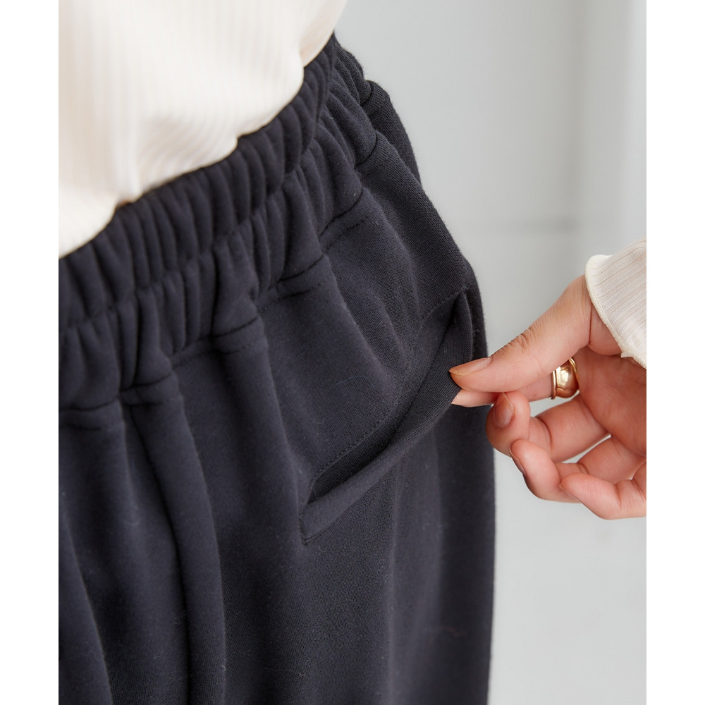 (股下65cm)裏シャギーあったかワイドパンツ 大きいサイズ19