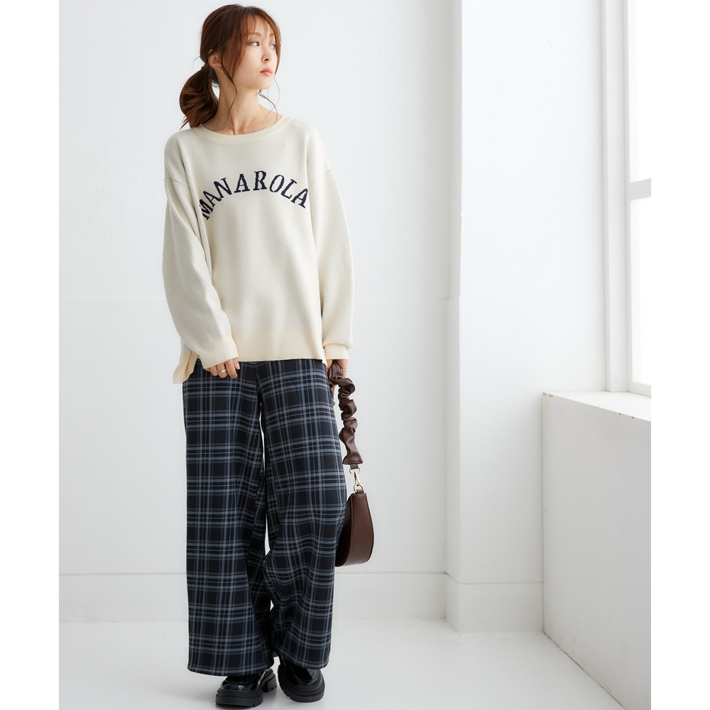 (股下65cm)裏シャギーあったかワイドパンツ 大きいサイズ21